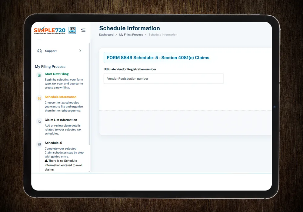 Form 8849 Schedule 5